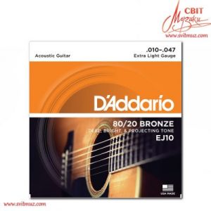 Струны для акустической гитары Daddario EJ10