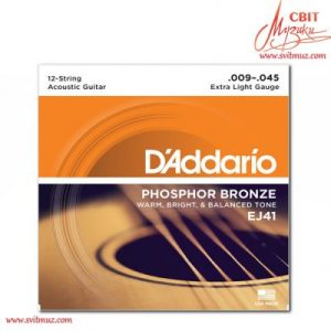 Струны для акустической 12-струнной гитары D`Addario EJ41