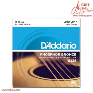 Струны для акустической 12-струнной гитары D`Addario EJ38