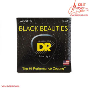 Струни для акустичної гітари DR Strings Black Beauties Acoustic (10-48)